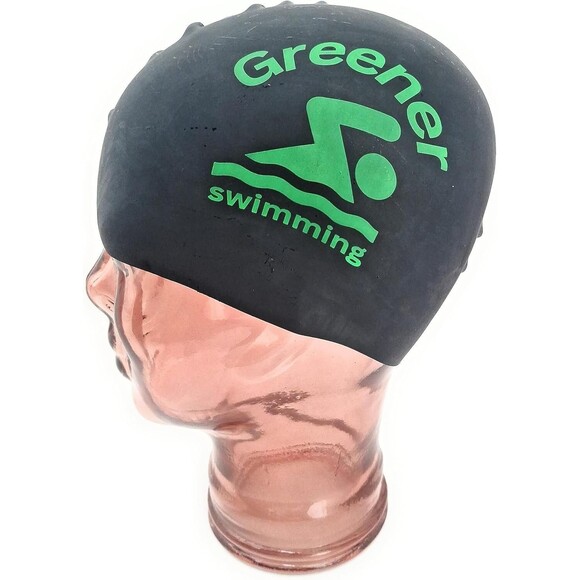 Greener Silicone, Swimming Caps, Black - NEW - Picture 8 of 9